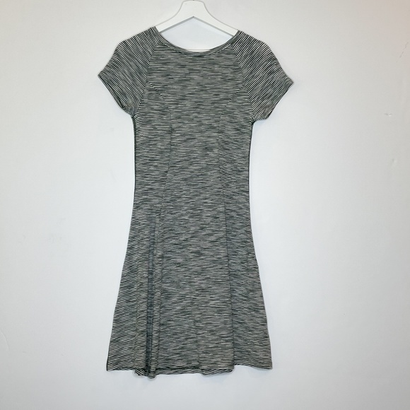 Topshop Green Striped Skater Stretch Dress - Picture 3 of 16